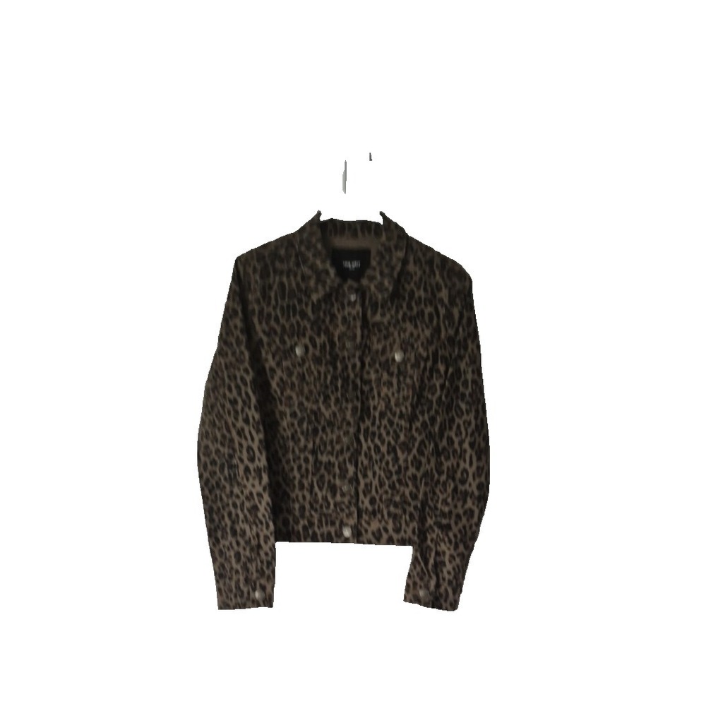 Nine West Sarah Jacket Womens Medium Brown Bengal Long Sleeve Button Up‎ NEW